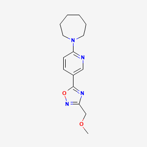 molecular formula C15H20N4O2 B5128476 1-{5-[3-(methoxymethyl)-1,2,4-oxadiazol-5-yl]-2-pyridinyl}azepane 