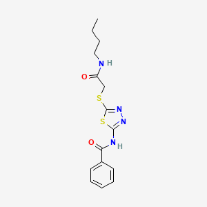 molecular formula C15H18N4O2S2 B5128492 N-(5-{[2-(butylamino)-2-oxoethyl]thio}-1,3,4-thiadiazol-2-yl)benzamide 