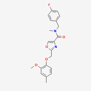 molecular formula C21H21FN2O4 B5128496 N-(4-fluorobenzyl)-2-[(2-methoxy-4-methylphenoxy)methyl]-N-methyl-1,3-oxazole-4-carboxamide 