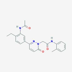 molecular formula C23H24N4O3 B5128515 2-[3-[3-(acetylamino)-4-ethylphenyl]-6-oxo-1(6H)-pyridazinyl]-N-(2-methylphenyl)acetamide 