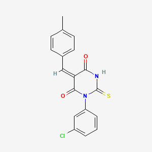 1-(3-chlorophenyl)-5-(4-methylbenzylidene)-2-thioxodihydro-4,6(1H,5H)-pyrimidinedione