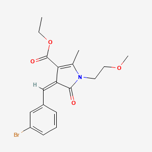 molecular formula C18H20BrNO4 B5128559 ethyl 4-(3-bromobenzylidene)-1-(2-methoxyethyl)-2-methyl-5-oxo-4,5-dihydro-1H-pyrrole-3-carboxylate 