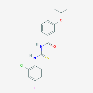 molecular formula C17H16ClIN2O2S B5128573 N-{[(2-chloro-4-iodophenyl)amino]carbonothioyl}-3-isopropoxybenzamide 