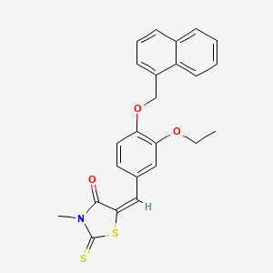 molecular formula C24H21NO3S2 B5128578 5-[3-ethoxy-4-(1-naphthylmethoxy)benzylidene]-3-methyl-2-thioxo-1,3-thiazolidin-4-one 