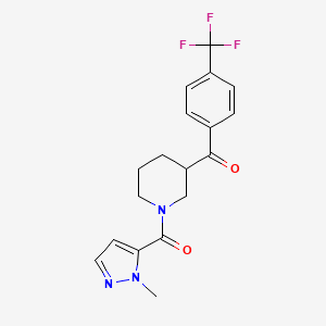 molecular formula C18H18F3N3O2 B5128586 {1-[(1-methyl-1H-pyrazol-5-yl)carbonyl]-3-piperidinyl}[4-(trifluoromethyl)phenyl]methanone 