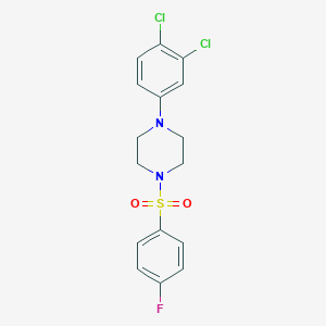 molecular formula C16H15Cl2FN2O2S B512859 1-(3,4-Dichlorophenyl)-4-((4-fluorophenyl)sulfonyl)piperazine CAS No. 694473-41-1