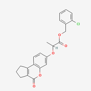 molecular formula C22H19ClO5 B5128595 2-chlorobenzyl 2-[(4-oxo-1,2,3,4-tetrahydrocyclopenta[c]chromen-7-yl)oxy]propanoate 