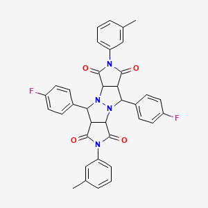 molecular formula C36H28F2N4O4 B5128597 5,10-bis(4-fluorophenyl)-2,7-bis(3-methylphenyl)tetrahydropyrrolo[3,4-c]pyrrolo[3',4':4,5]pyrazolo[1,2-a]pyrazole-1,3,6,8(2H,3aH,5H,7H)-tetrone 