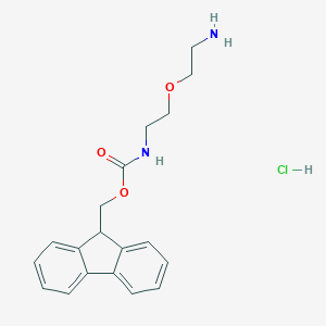 molecular formula C19H23ClN2O3 B051286 (9H-芴-9-基)甲基(2-(2-氨基乙氧基)乙基)氨基甲酸甲酯盐酸盐 CAS No. 221352-88-1