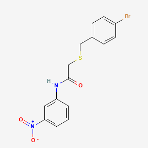 molecular formula C15H13BrN2O3S B5128614 2-[(4-bromobenzyl)thio]-N-(3-nitrophenyl)acetamide 
