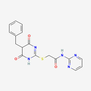 2-[(5-benzyl-4,6-dioxo-1,4,5,6-tetrahydro-2-pyrimidinyl)thio]-N-2-pyrimidinylacetamide