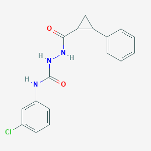 molecular formula C17H16ClN3O2 B5128673 N-(3-chlorophenyl)-2-[(2-phenylcyclopropyl)carbonyl]hydrazinecarboxamide 