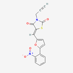molecular formula C17H10N2O5S B5128680 5-{[5-(2-nitrophenyl)-2-furyl]methylene}-3-(2-propyn-1-yl)-1,3-thiazolidine-2,4-dione 