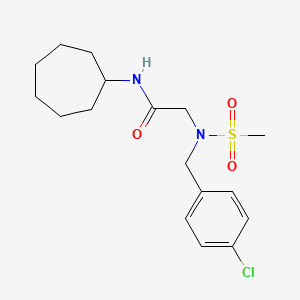 molecular formula C17H25ClN2O3S B5128688 N~2~-(4-chlorobenzyl)-N~1~-cycloheptyl-N~2~-(methylsulfonyl)glycinamide 