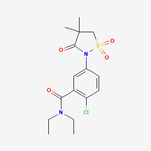 molecular formula C16H21ClN2O4S B5128719 2-chloro-5-(4,4-dimethyl-1,1-dioxido-3-oxo-2-isothiazolidinyl)-N,N-diethylbenzamide 