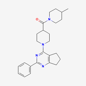 molecular formula C25H32N4O B5128735 4-{4-[(4-methyl-1-piperidinyl)carbonyl]-1-piperidinyl}-2-phenyl-6,7-dihydro-5H-cyclopenta[d]pyrimidine 