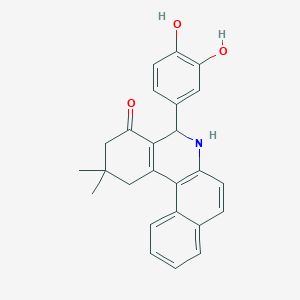 molecular formula C25H23NO3 B5128771 5-(3,4-dihydroxyphenyl)-2,2-dimethyl-2,3,5,6-tetrahydrobenzo[a]phenanthridin-4(1H)-one 