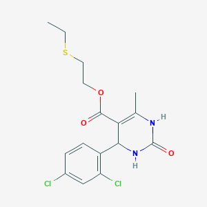 molecular formula C16H18Cl2N2O3S B5128777 2-(ethylthio)ethyl 4-(2,4-dichlorophenyl)-6-methyl-2-oxo-1,2,3,4-tetrahydro-5-pyrimidinecarboxylate 