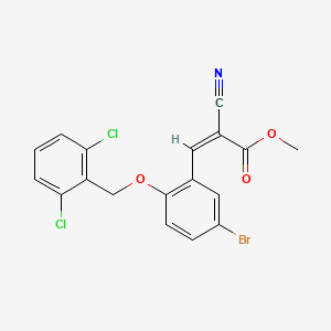 molecular formula C18H12BrCl2NO3 B5128808 methyl 3-{5-bromo-2-[(2,6-dichlorobenzyl)oxy]phenyl}-2-cyanoacrylate 