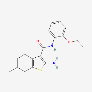 molecular formula C18H22N2O2S B5128814 2-amino-N-(2-ethoxyphenyl)-6-methyl-4,5,6,7-tetrahydro-1-benzothiophene-3-carboxamide 