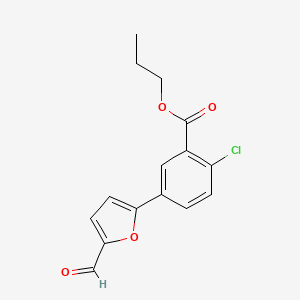 molecular formula C15H13ClO4 B5128828 propyl 2-chloro-5-(5-formyl-2-furyl)benzoate 