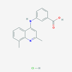 molecular formula C18H17ClN2O2 B5128908 3-[(2,8-dimethyl-4-quinolinyl)amino]benzoic acid hydrochloride 