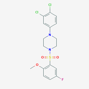 molecular formula C17H17Cl2FN2O3S B512893 1-(3,4-Dichlorophenyl)-4-[(5-fluoro-2-methoxyphenyl)sulfonyl]piperazine CAS No. 893667-39-5