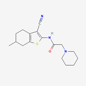 molecular formula C17H23N3OS B5128938 N-(3-cyano-6-methyl-4,5,6,7-tetrahydro-1-benzothien-2-yl)-2-(1-piperidinyl)acetamide 