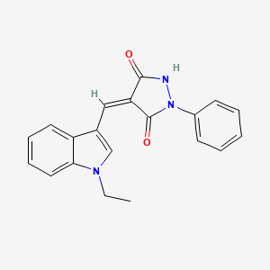 4-[(1-ethyl-1H-indol-3-yl)methylene]-1-phenyl-3,5-pyrazolidinedione