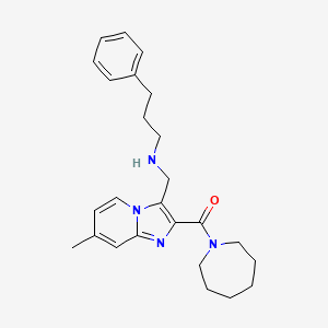 N-{[2-(1-azepanylcarbonyl)-7-methylimidazo[1,2-a]pyridin-3-yl]methyl}-3-phenyl-1-propanamine
