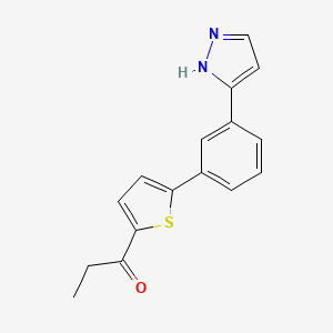 molecular formula C16H14N2OS B5128989 1-{5-[3-(1H-pyrazol-3-yl)phenyl]-2-thienyl}-1-propanone 