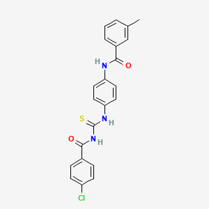 molecular formula C22H18ClN3O2S B5129006 N-[4-({[(4-chlorobenzoyl)amino]carbonothioyl}amino)phenyl]-3-methylbenzamide 