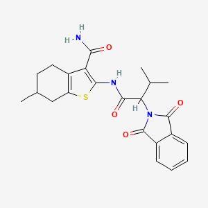 molecular formula C23H25N3O4S B5129015 2-{[2-(1,3-dioxo-1,3-dihydro-2H-isoindol-2-yl)-3-methylbutanoyl]amino}-6-methyl-4,5,6,7-tetrahydro-1-benzothiophene-3-carboxamide 