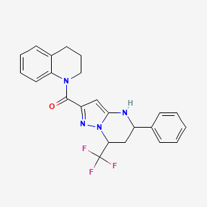 molecular formula C23H21F3N4O B5129020 1-{[5-phenyl-7-(trifluoromethyl)-4,5,6,7-tetrahydropyrazolo[1,5-a]pyrimidin-2-yl]carbonyl}-1,2,3,4-tetrahydroquinoline 