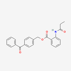 molecular formula C24H21NO4 B5129054 4-benzoylbenzyl 2-(propionylamino)benzoate 
