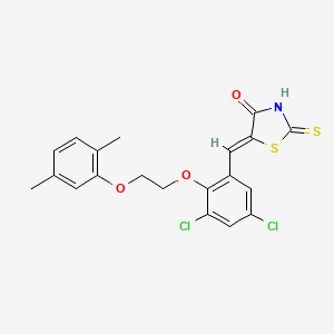 molecular formula C20H17Cl2NO3S2 B5129058 5-{3,5-dichloro-2-[2-(2,5-dimethylphenoxy)ethoxy]benzylidene}-2-thioxo-1,3-thiazolidin-4-one 