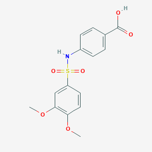 molecular formula C15H15NO6S B512907 4-[(3,4-dimethoxyphenyl)sulfonylamino]benzoic Acid CAS No. 1013618-66-0