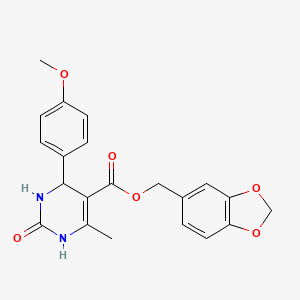 molecular formula C21H20N2O6 B5129097 1,3-benzodioxol-5-ylmethyl 4-(4-methoxyphenyl)-6-methyl-2-oxo-1,2,3,4-tetrahydro-5-pyrimidinecarboxylate 