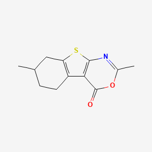 molecular formula C12H13NO2S B5129102 2,7-dimethyl-5,6,7,8-tetrahydro-4H-[1]benzothieno[2,3-d][1,3]oxazin-4-one 