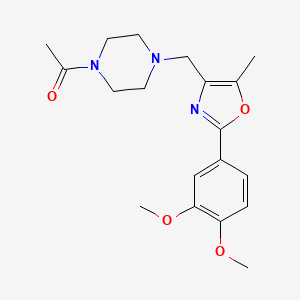 molecular formula C19H25N3O4 B5129142 1-acetyl-4-{[2-(3,4-dimethoxyphenyl)-5-methyl-1,3-oxazol-4-yl]methyl}piperazine 