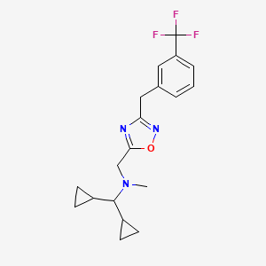 molecular formula C19H22F3N3O B5129153 (dicyclopropylmethyl)methyl({3-[3-(trifluoromethyl)benzyl]-1,2,4-oxadiazol-5-yl}methyl)amine 