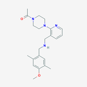 molecular formula C22H30N4O2 B5129204 1-[2-(4-acetyl-1-piperazinyl)-3-pyridinyl]-N-(4-methoxy-2,5-dimethylbenzyl)methanamine 
