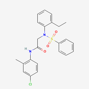molecular formula C23H23ClN2O3S B5129217 N~1~-(4-chloro-2-methylphenyl)-N~2~-(2-ethylphenyl)-N~2~-(phenylsulfonyl)glycinamide 