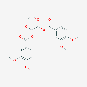 molecular formula C22H24O10 B5129224 1,4-dioxane-2,3-diyl bis(3,4-dimethoxybenzoate) 