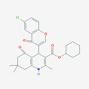 cyclohexyl 4-(6-chloro-4-oxo-4H-chromen-3-yl)-2,7,7-trimethyl-5-oxo-1,4,5,6,7,8-hexahydro-3-quinolinecarboxylate