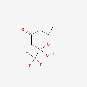 molecular formula C8H11F3O3 B5129230 2-hydroxy-6,6-dimethyl-2-(trifluoromethyl)tetrahydro-4H-pyran-4-one 