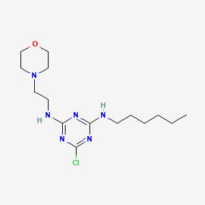 molecular formula C15H27ClN6O B5129236 6-chloro-N-hexyl-N'-[2-(4-morpholinyl)ethyl]-1,3,5-triazine-2,4-diamine 