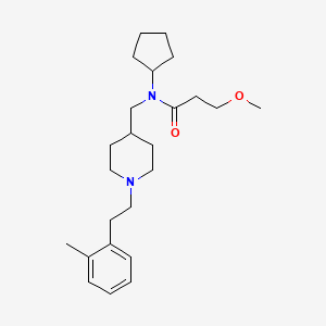 molecular formula C24H38N2O2 B5129242 N-cyclopentyl-3-methoxy-N-({1-[2-(2-methylphenyl)ethyl]-4-piperidinyl}methyl)propanamide 