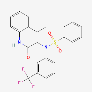 molecular formula C23H21F3N2O3S B5129252 N~1~-(2-ethylphenyl)-N~2~-(phenylsulfonyl)-N~2~-[3-(trifluoromethyl)phenyl]glycinamide 