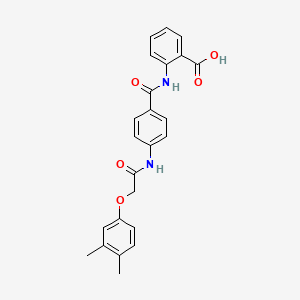 molecular formula C24H22N2O5 B5129266 2-[(4-{[(3,4-dimethylphenoxy)acetyl]amino}benzoyl)amino]benzoic acid 